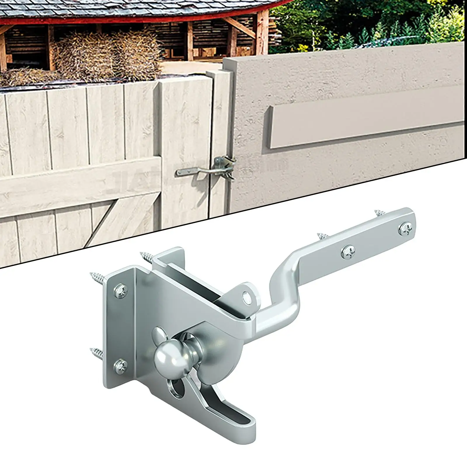 SteelFenceLockEasyInstallRusticDecorSelfLockingDoorLatch