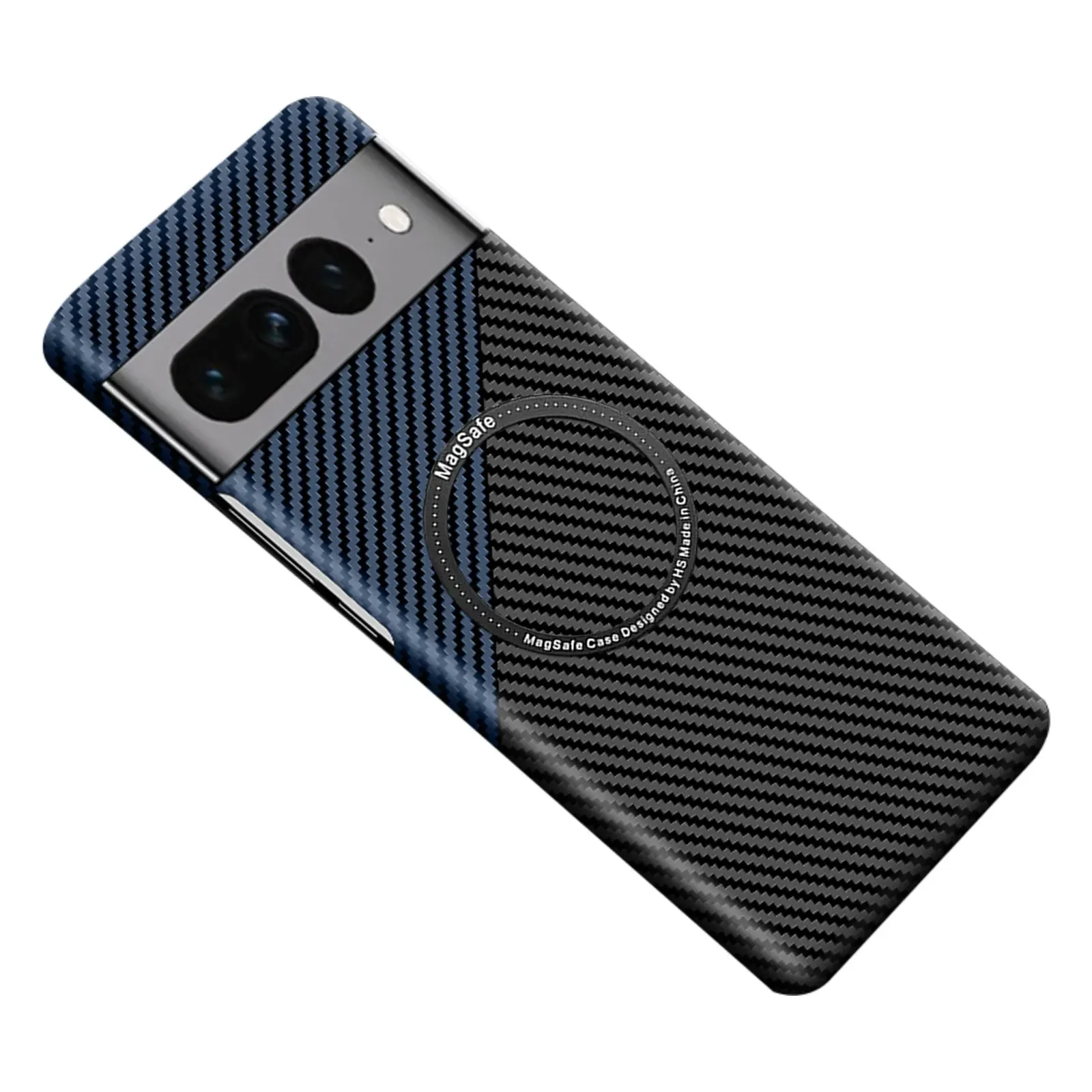 Luxury Carbon Fiber Texture Magnetic Ultra Slim Matte Case with MagSafe Ring Armor Cover