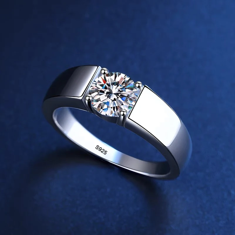 Unisex Allergy Free Tibetan Silver Ring with 0.5ct Round Zirconia Solitaire Ring Wedding Band Lover Jewelry Accessories silver ring,wedding rings,silver rings