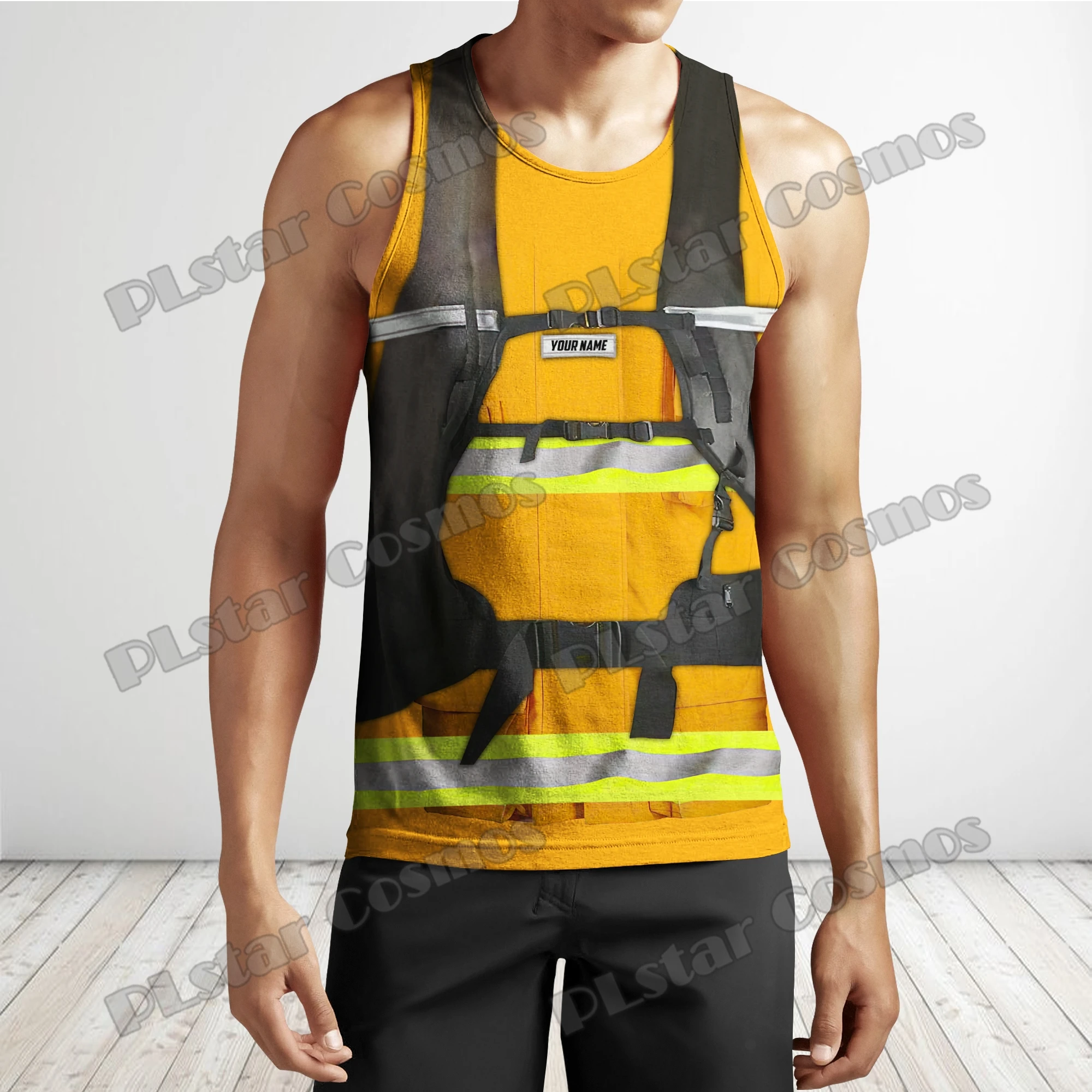 PLstar Cosmos Custom Name Brave Firefighter 3D All Over Gedruckt Herrenmode Weste Sommer Unisex Harajuku Casual Tank Tops BXD38 – Detail 9