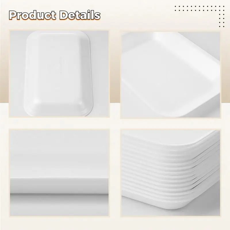 Crafts Foam Trays Disposable Food Trays 60Pcs