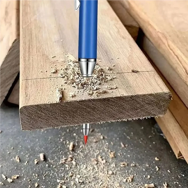 Temperamatite incorporato da 2,8 mm Matita da carpentiere solida Matita meccanica a testa lunga Strumento multifunzionale per marcatura di fori profondi per la lavorazione del legno - immagine 2