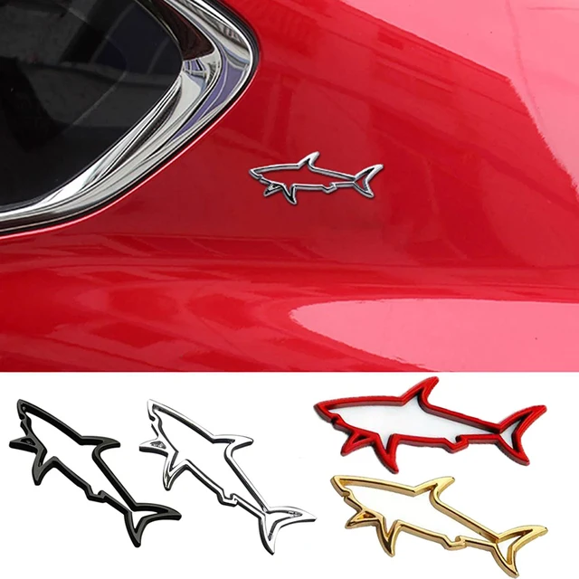 NEW Car Styling 3D Metal Sticker Fish Shark Emblem Badge Decals Automobile Motorcycle Fuel Cap Decoration Logo Car Accessories