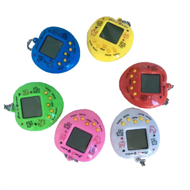 1PCs Tamagotchi Electronic Games Pets Gift Keyring Heart-shaped Console Interactive Toys Classic Mini Tamagoc Keychain 2
