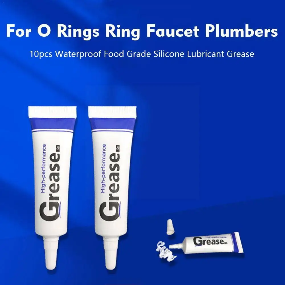 

10pcs Waterproof Food Grade Silicone Lubricant Grease For O Rings Faucet Plumbers 10g Home Improvement Sealant AlveGre Z8Y7
