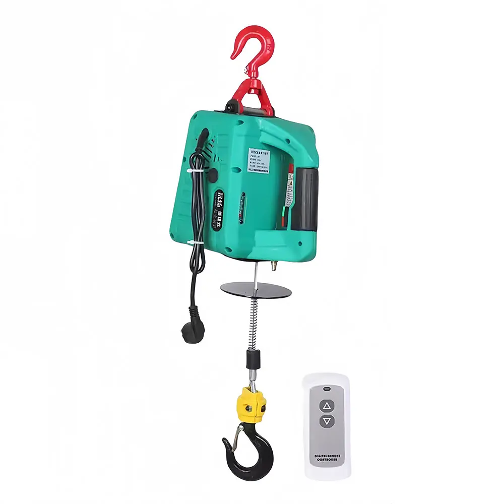 

Electric Hoist Lift Portable Crane, 100-500KG Upgrade Electric Winch with Remote Control, Steel Wire Rope Lifting Hoist 220V