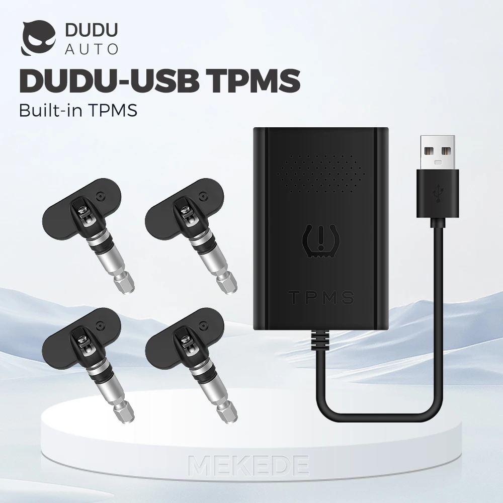 Car Tire Pressure Monitor DUDUAUTO DUDU6 DUDU7 Tire Pressure Monitoring Alarm System Android Navigation USB TPMS With 4 Sensors For Infineon Sensing Chips