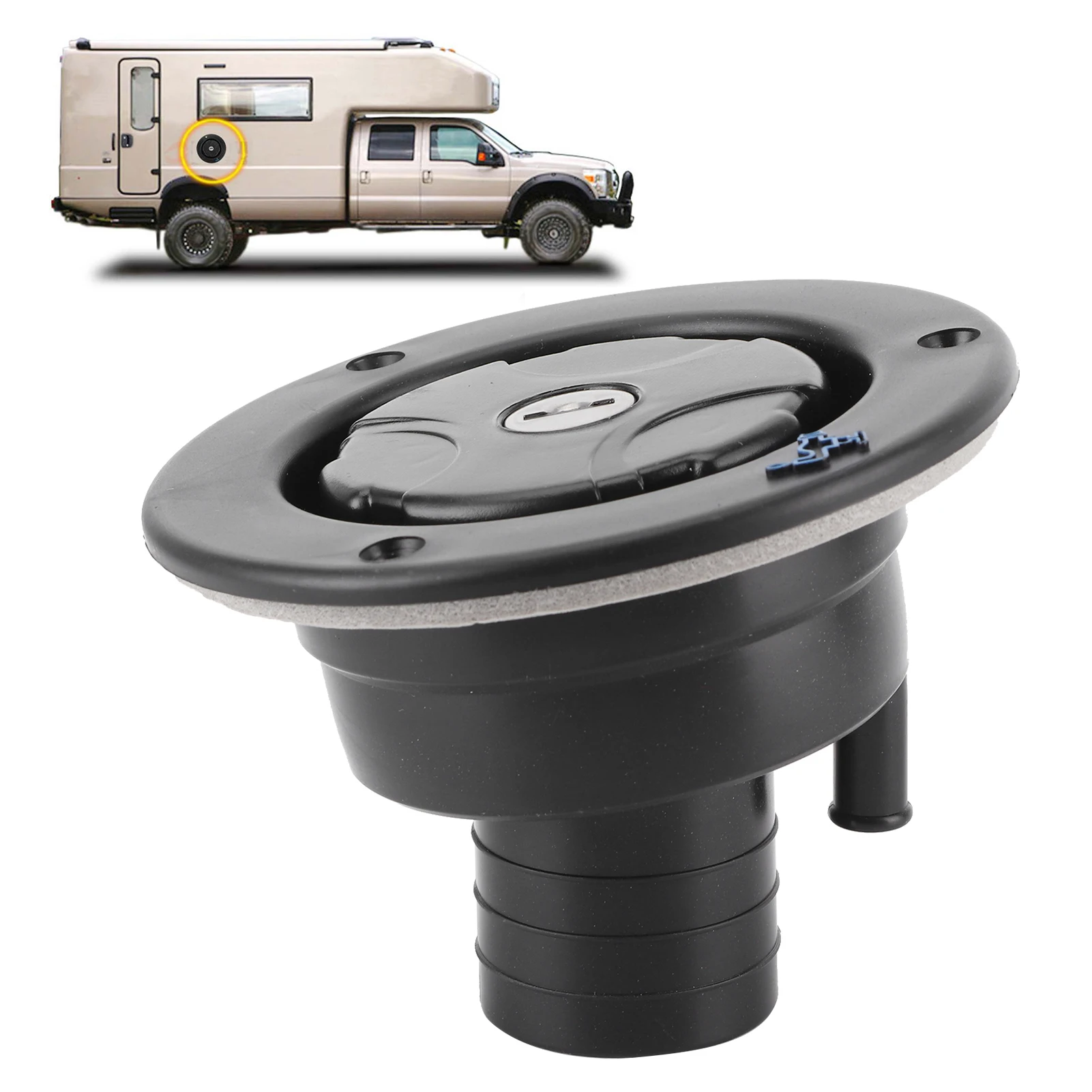 RV Water Inlet Lockable Leakproof Water Filler Cap for RV Caravan Motorhome