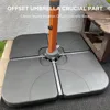 Patio Umbrella Stand Base - 4-Piece 265lbs Outdoor Offset Cantilever Umbrella Heavy Duty Weights Square Base Water 2