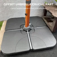 Patio Umbrella Stand Base - 4-Piece 265lbs Outdoor Offset Cantilever Umbrella Heavy Duty Weights Square Base Water 2