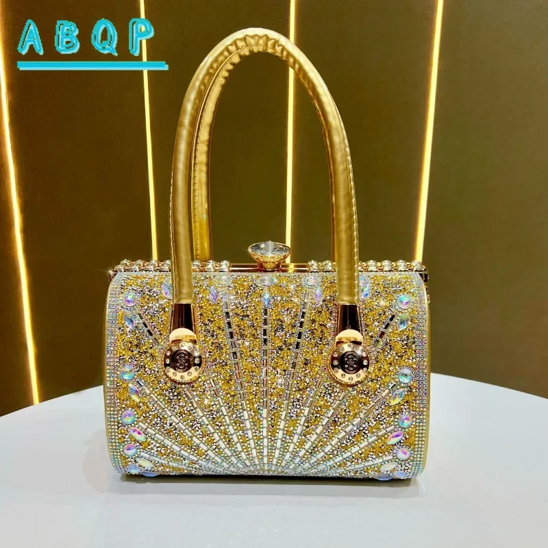 Borsa da Sera di Lusso con Diamanti, Borsa Scintillante per Feste Serale da Donna, Borsa a Spalla da Donna con Diamanti