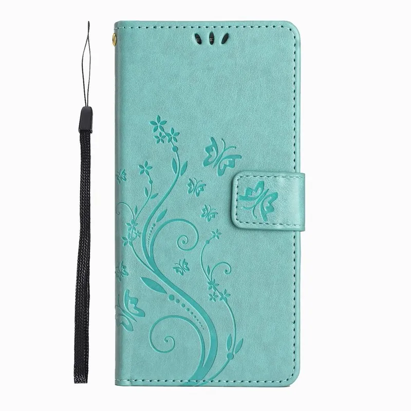 Charming Butterfly Girl Flip Wallet Card Holder Phone Case