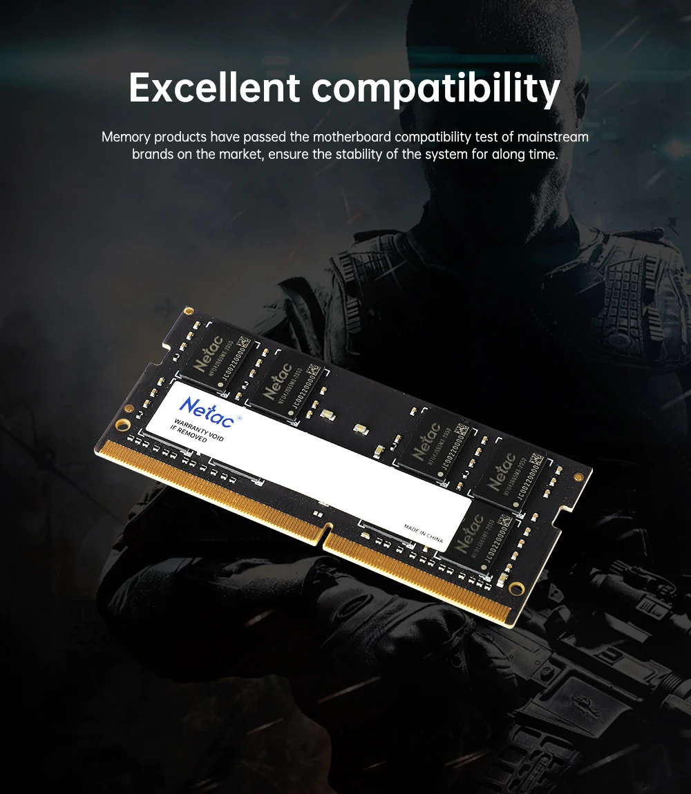 Description Picture 4 of itemNetac Memoria Ram DDR4 16GB 4GB 8GB 2666mhz 3200mhz RAM 260-pin for Laptop Notebook Memory rams DDR4L 1.2V RAM