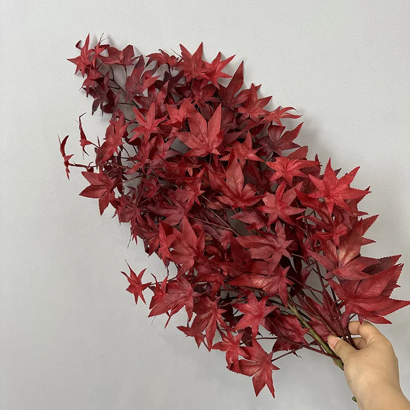 Artificial Maple Leaf Branches Fake Green Plants Home Living Room Decoration Simulation Plant Silk Maples Leaves Greening
