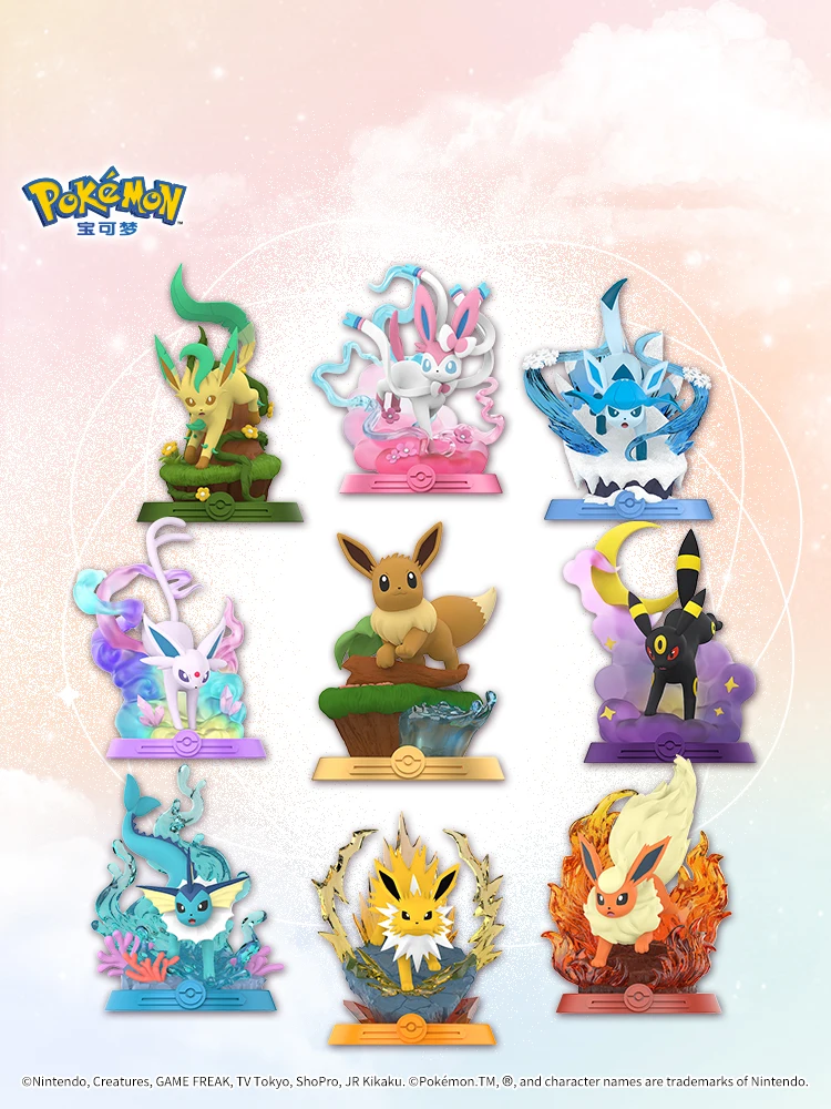 New 9 Style Pokemon Eeveelution Espeon Sylveon Glaceon Leafeon Vaporeon Umbreon Flareon Pokémon Model Anime Figure Ornaments Toy