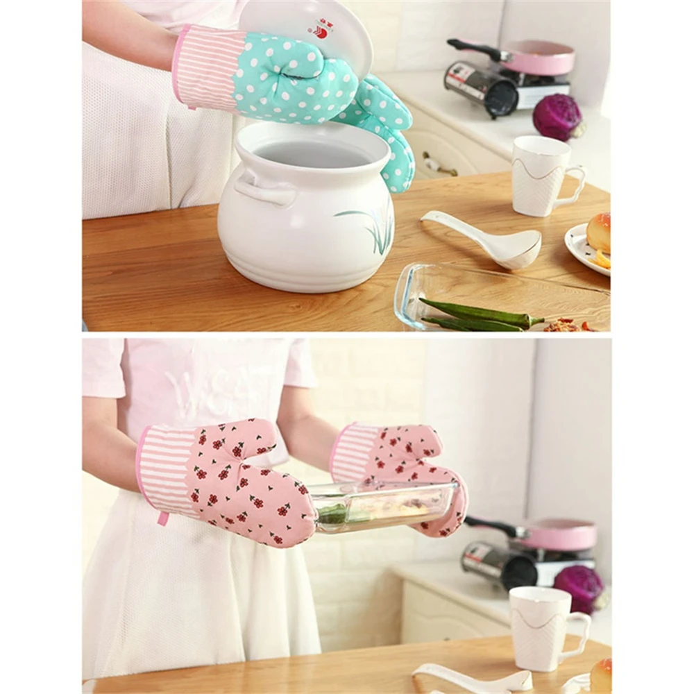 Microwave Oven Mitts Glove Fireproof Non Slip Oven Glove Heat Insulation Baking Cooking Tool Kitchen Barbecue Grilling