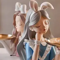 Key Holder For Table Entryway Tray Decorative Trays Candy Tray Key Bowl Resin Girl Statue Jewelry Organizer Collectible 2