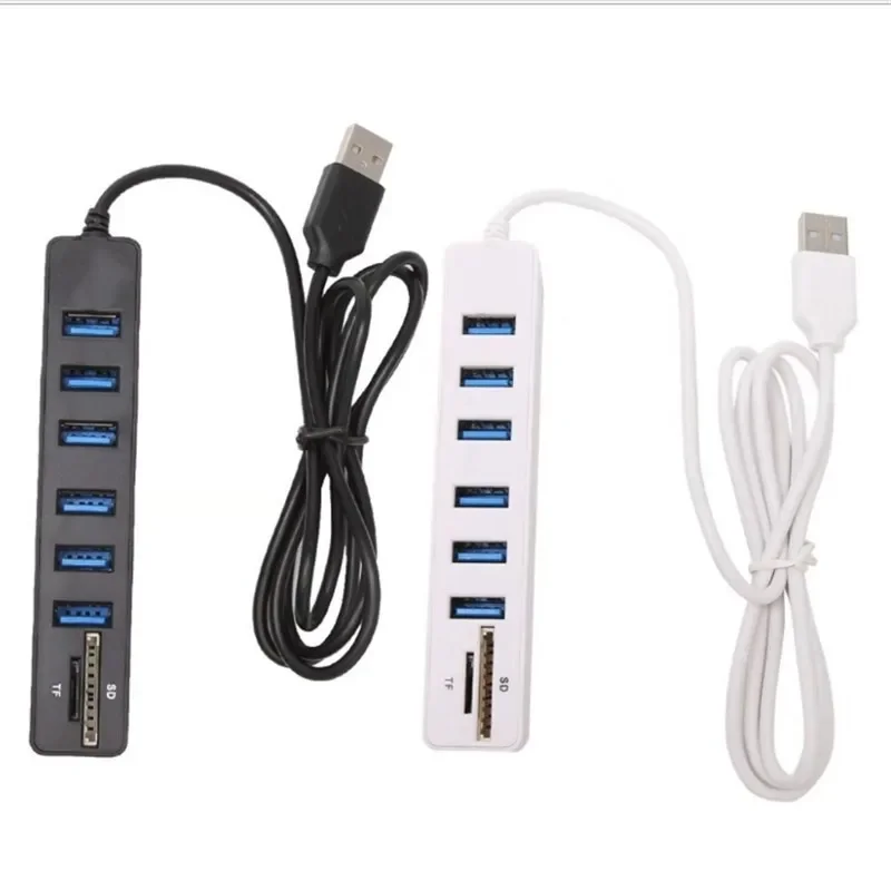 High-Speed USB Hub and Card Reader - 6-Port Expander