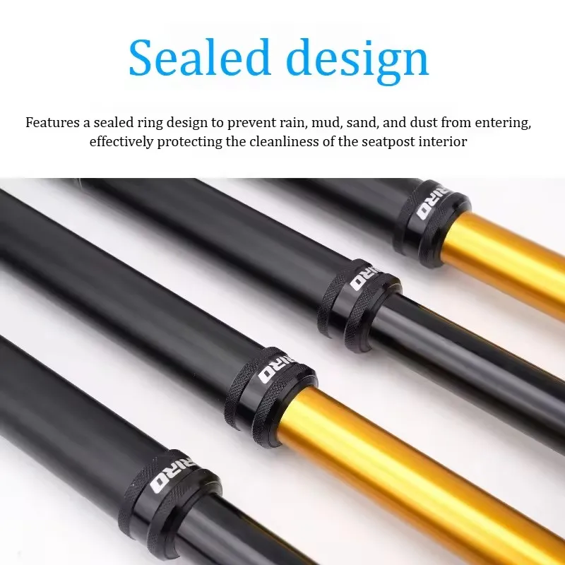 RIRO 7075 Aluminum Dropper Seatpost 27.2/30.9/31.6mm Hand-Controlled Telescopic MTB - Image 4