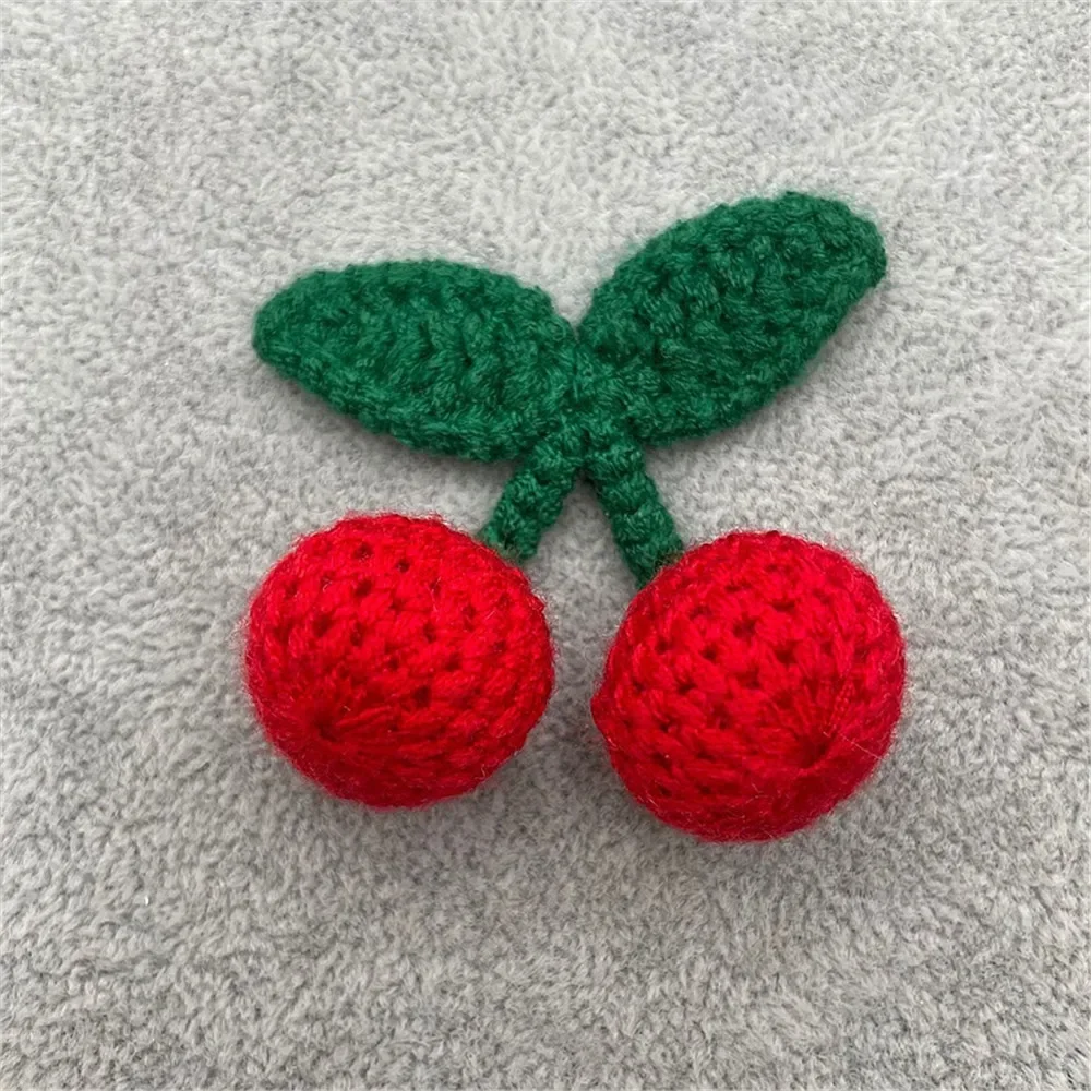 Description Picture 3 of itemKnitted Woolen Yarn Hook Weaving DIY Ornaments Craft Supplies Clothing Hat Shoe Key Chain Earring Decor Pendant 10Pcs Cherry
