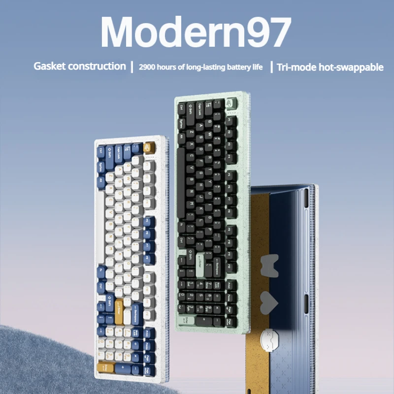 

ECHOME 97Keys Mechanical Keyboard Wireless Tri Mode Bluetooth 2.4g Wired Hot-swap Customization Gasket Gaming Keyboard for Gamer