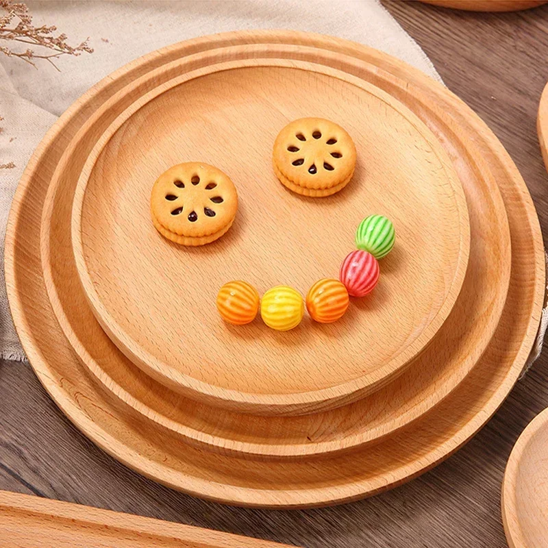 Japanese Wooden Tray Tableware Dessert Tray Breakfast Bread Dried Fruit Plate Tea Cup Coffee Coasters Household Storage Plates 5