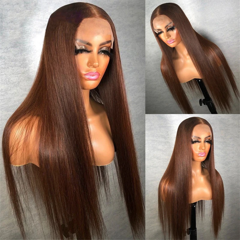 Ombre Honey Blonde Straight Lace Front Wigs Pre Plucked Bone Straight Lace Frontal Human Hair Wigs for Women with Baby Hair