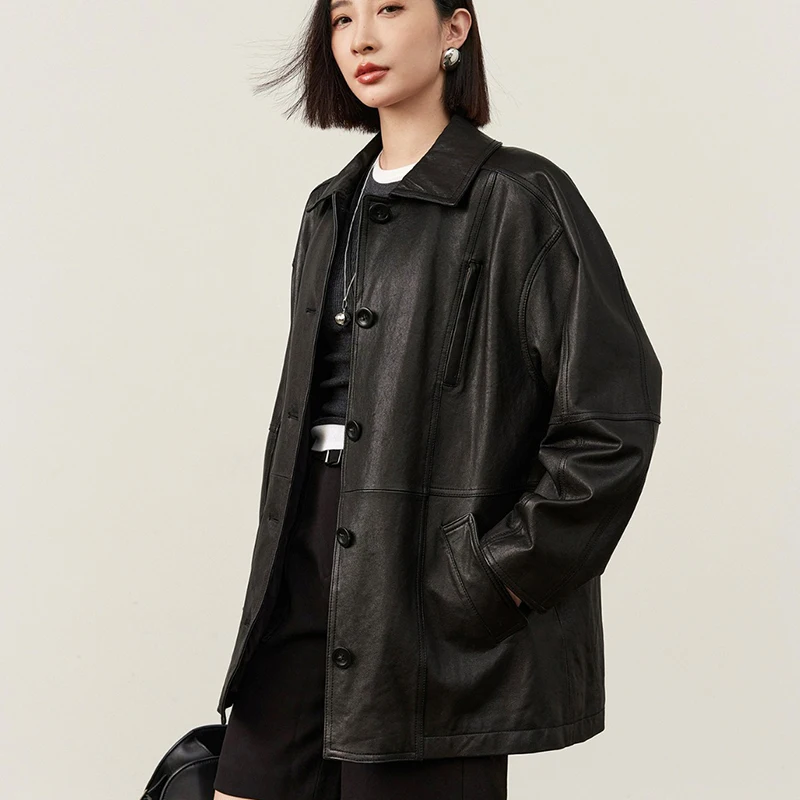 Women's Demi-Season Jacket Spring Uncoated Lapel Profile Coat