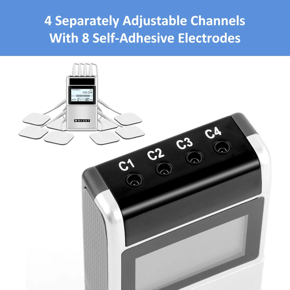 Muscle Stimulator 4 Channel TENS PMS Unit 15Mode Rechargeable TENS Machine Electronic Acupuncture Pulse Massager