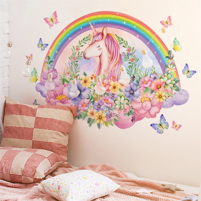 Personalisierter Einhorn Aufkleber – Wandtattoo, Kinderzimmer, Mädchen, Schlafzimmer, UK