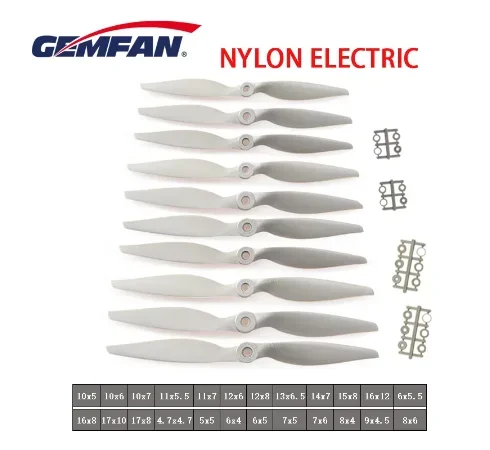 

Gemfan Nylon electric Propeller 5050 6040 7050 7060 8040 8060 9045 9060 1050 1060 1070 1155 1260 1365 1470 Prop For RC Airplane