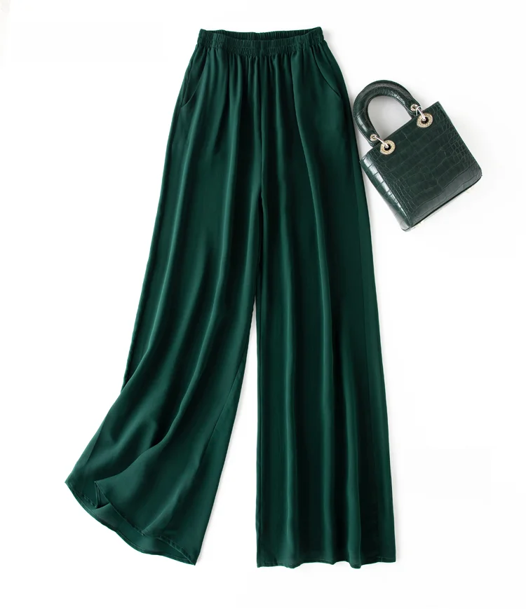 女性用ワイドレッグパンツ100%,ピュア,シルク,ラージ,ロング,ベージュ,ブラック,ネイビー,mm002 S71765edcbec044ae9a440b9458a4d