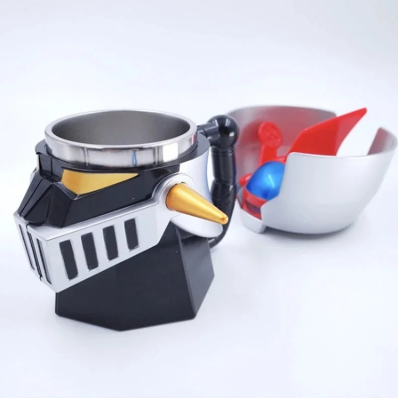 Stainless Steel Mug 410ml Japanese Anime MAZINGER Z Transformation Robot Coffee Mug with Lid