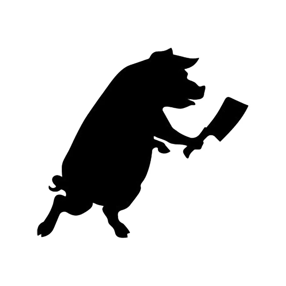 

Y294# Die-Cut Vinyl Decal for PIG WITH BUTCHER KNIFE Car Sticker Waterproof Auto Decors on Car Body Bumper Rear Window Laptop