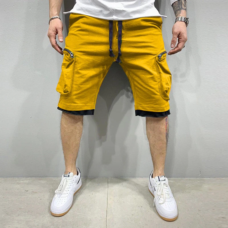 

Summer Gym Quick-drying Shorts Casual Fitness Streetwear Men's Jogging Short Pants Men Multi-pocket Sport Casual Hip Cargo Short