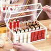 40 Slots Glass Lipstick Holder Dustproof Display Case Beauty Storage Box Luxury Makeup Organizer with Lid 1