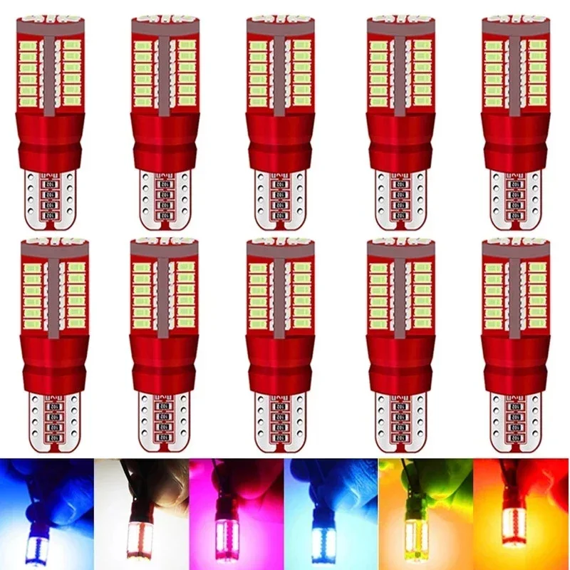 

10pcs Car Styling W5W LED Canbus Bulb Car Lights T10 57SMD wy5w 12V 3014 Auto Lamp Lights Marker Light Parking Lamp Motor Wedge