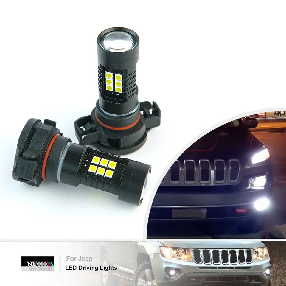2 個 LED PSX24 PSX24W 2504 フォグランプ電球ジープグランド