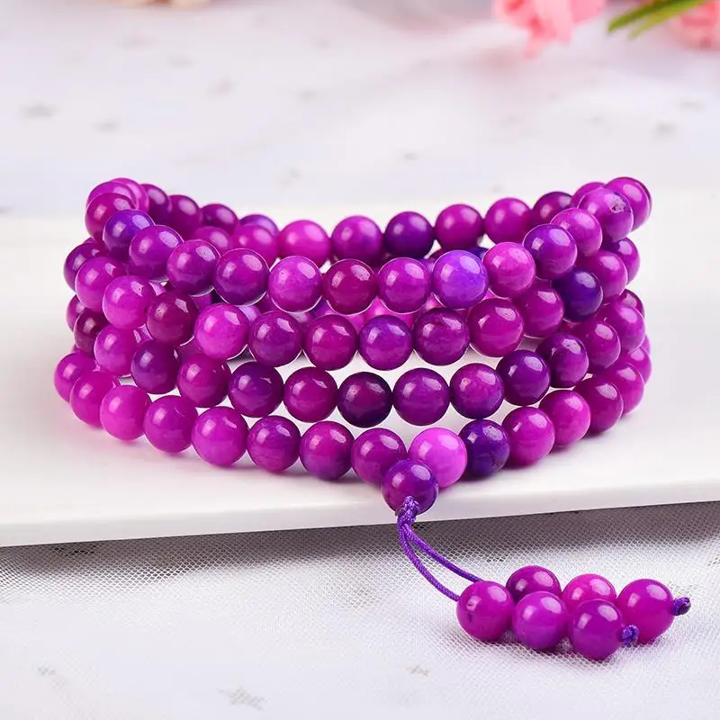 

UMQ Natural South Africa Custom Bracelet Su Jishi Royal Purple Cherry Red Multi-Circle Purple Bracelet 108 Buddha Beads