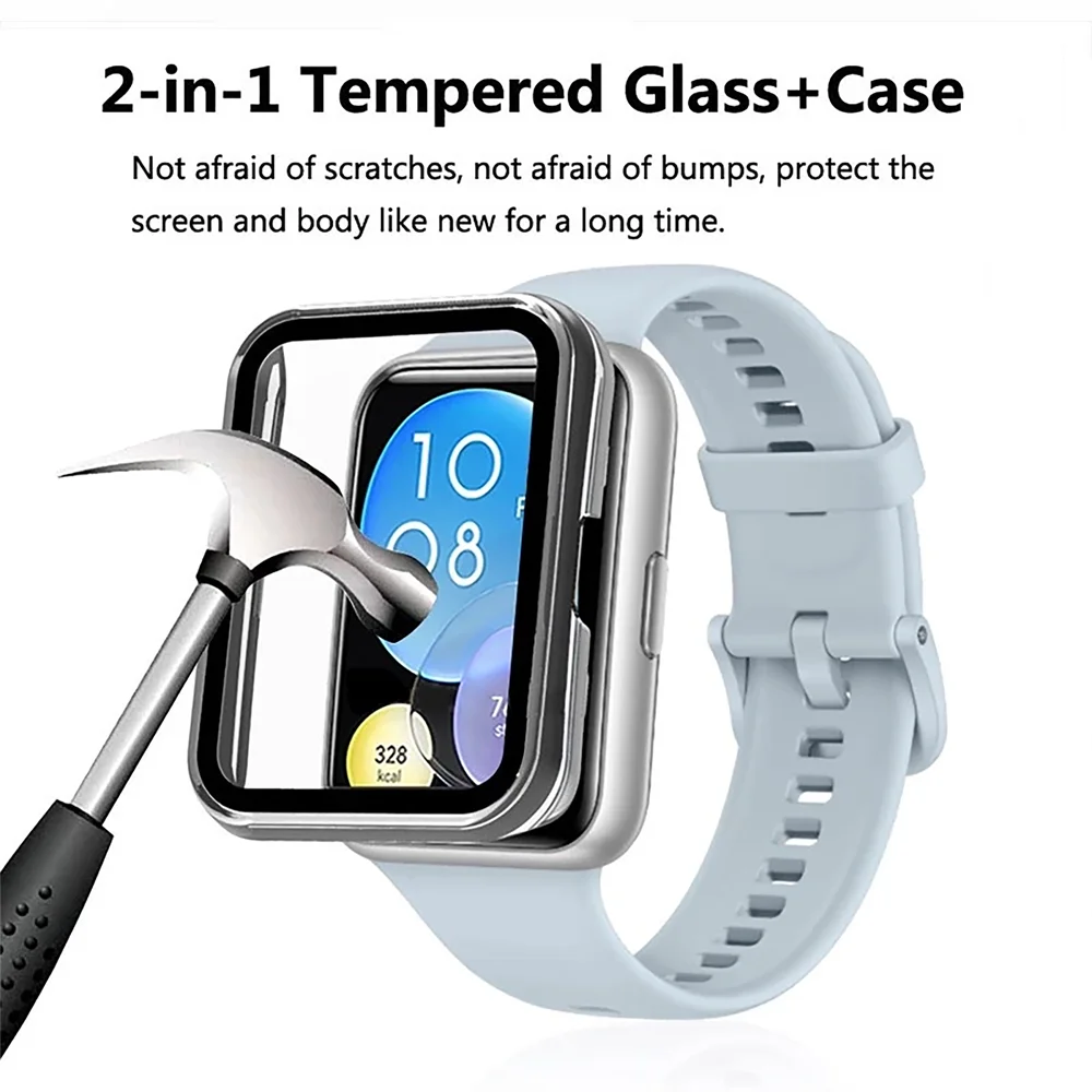 Enhanced Tempered Glass Case Cover for Smart Watch Protection