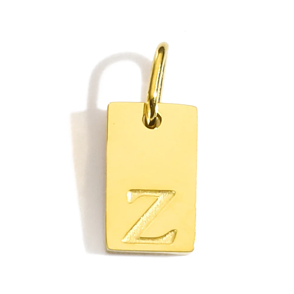 Gold Color Polished Stainless Steel Square Pendant for DIY Jewelry and Accessories