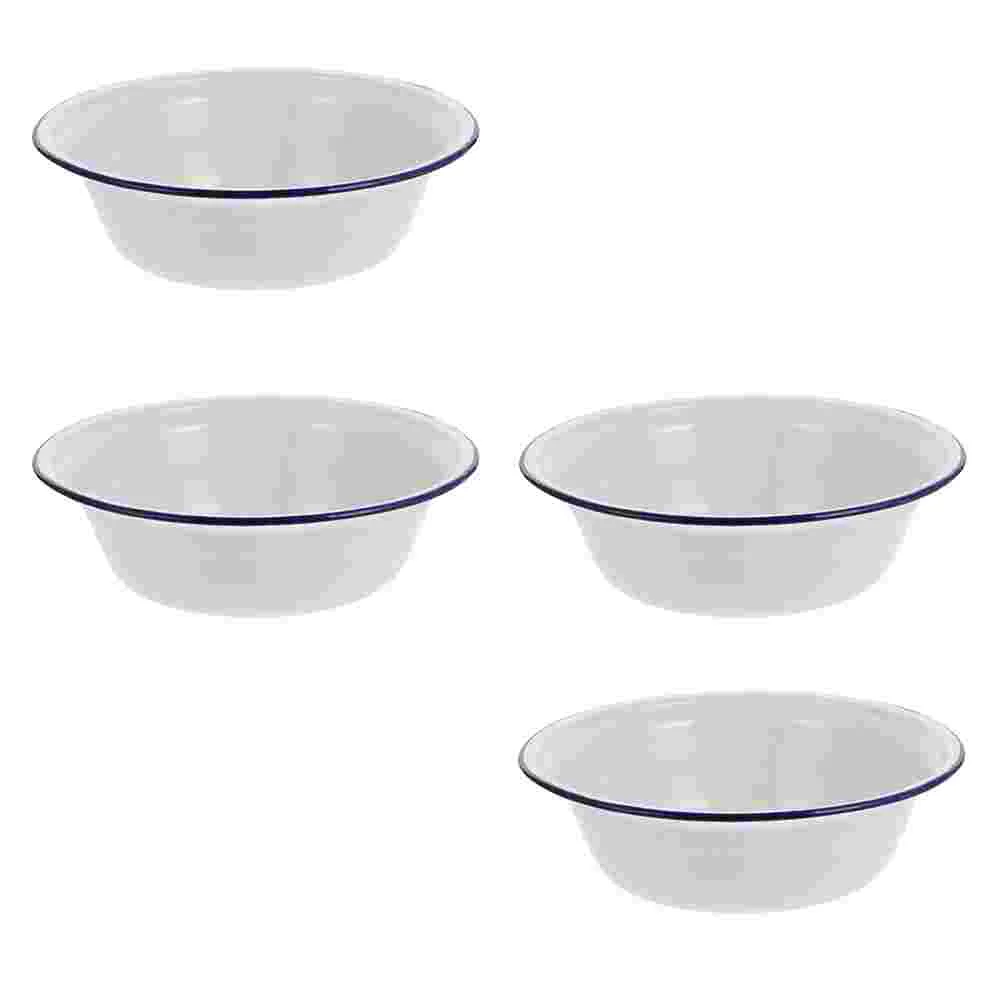 

Enamel Bowl Vintage Style Soup Mixing Cereal Salad Basin Camping Home Restaurant