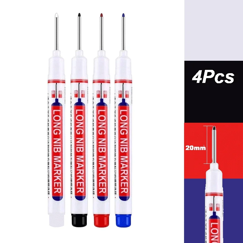 4-50Pcs Set 0.79 in Deep Hole Long Nib Head Marker For Metal Perforating Pen