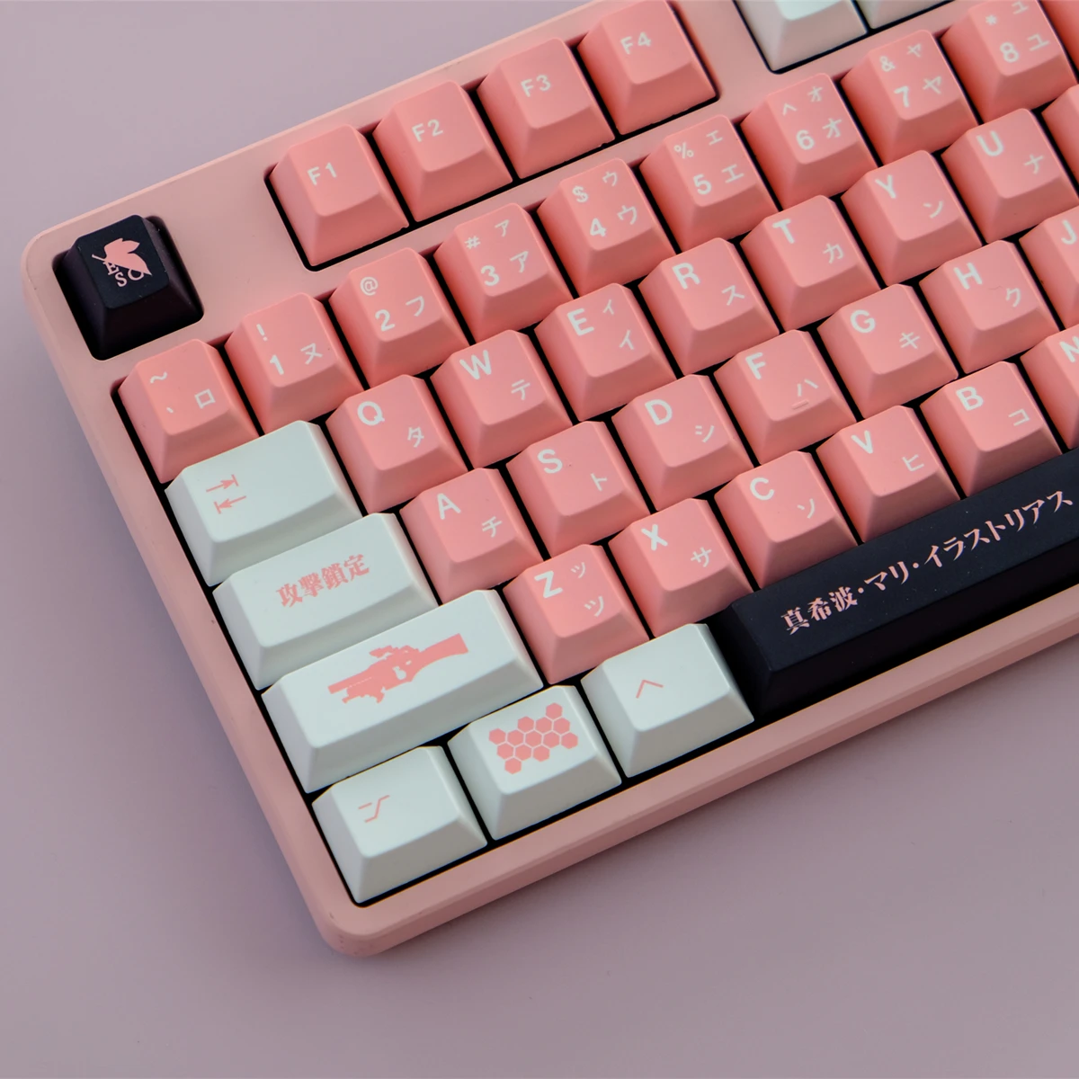 

129 Keys EVA 08 Japanese Keycaps PBT Dye Sublimation Cherry Profile Keycaps For MX switch Mechanical Keyboard Pink Keycaps