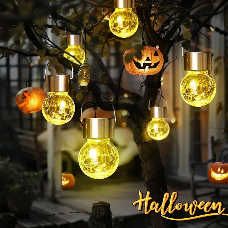 Solar Hanging Lights, Christmas Decoration Lights with Multi-Color Changing Crac