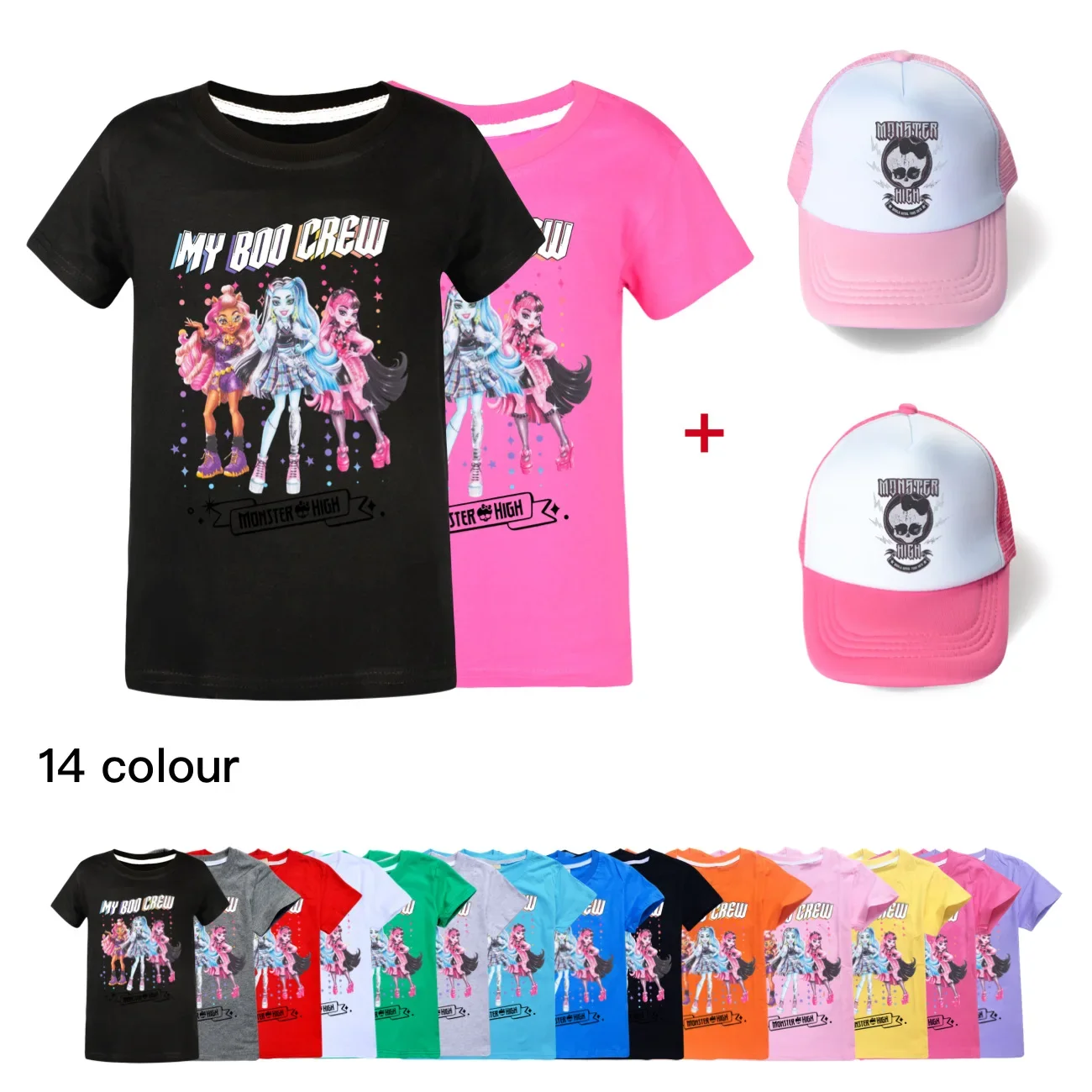 

Футболка Monster High, Детская летняя футболка, хлопковая Повседневная футболка для подростков, детская графическая футболка для мальчиков, женские топы