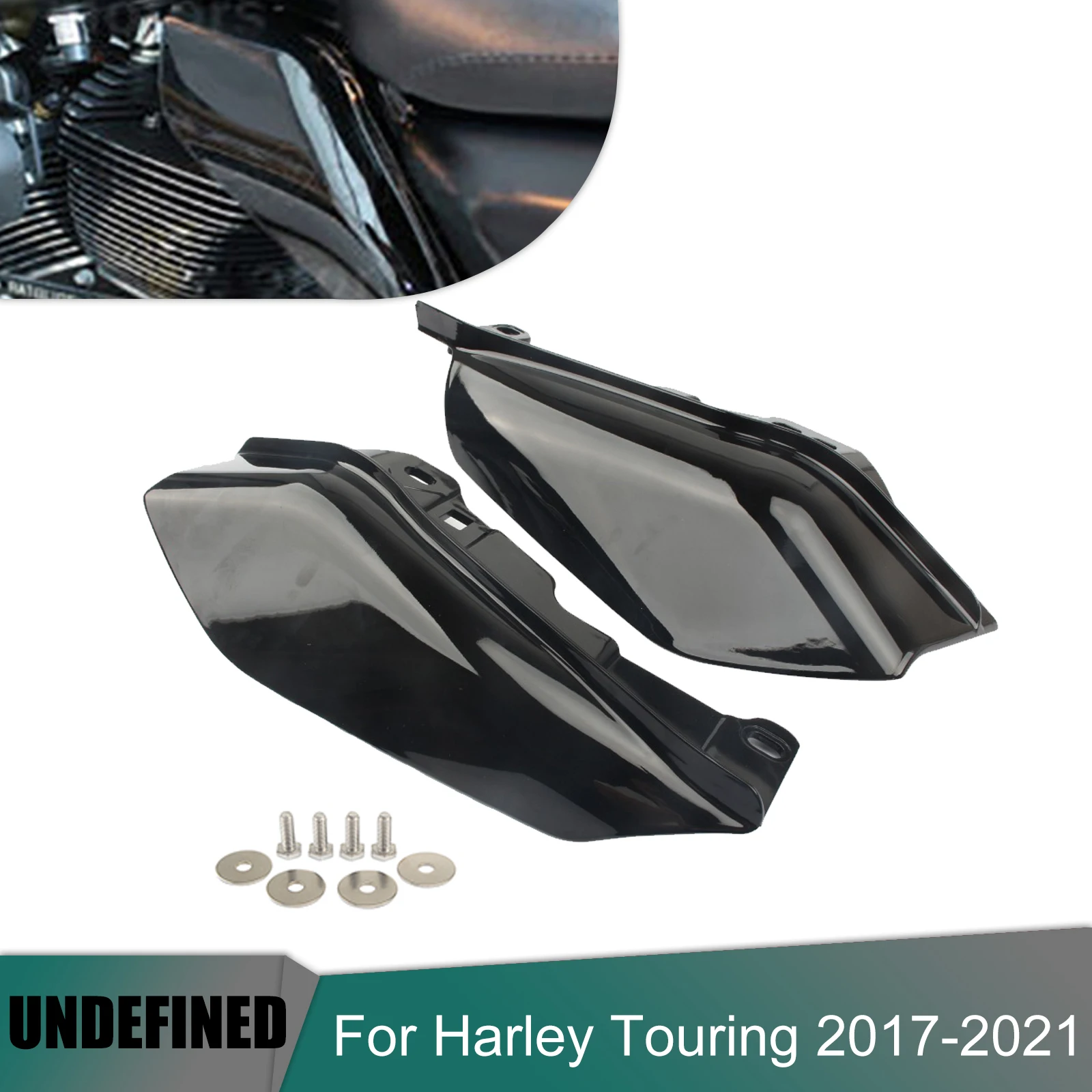 

Motorcycle Mid-Frame Air Deflector Heat Shield Black For Harley Touring Road King Street Electra Glide FLHR FLHX FLTR 2017-2020