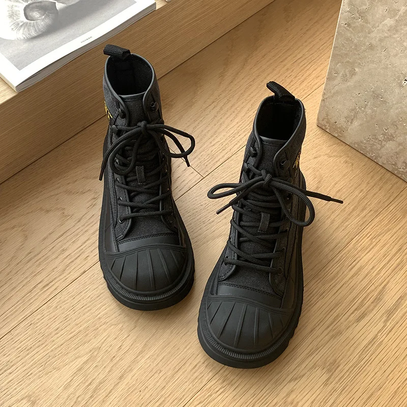 New Arrival Women's Vulcanize Shoes 2023 Summer Thick Sole Ankle Boots Casual Sneakers