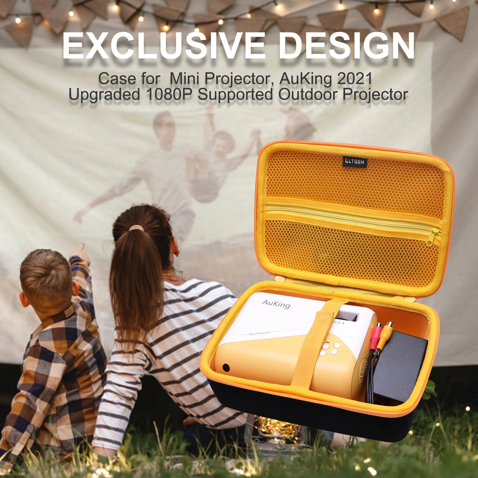 LTGEM EVA Hard Case for Mini Projector, AuKing Upgraded 1080P Supported Outdoor Projector, Projector for Outdoor Use Compatible