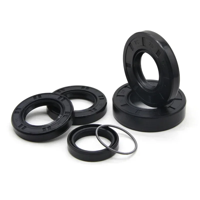 Rubber Gasket Solenoid Valve Filter Gasket Rubber Strip Seal NBR Oil Seal ID 25mm TC-25*31/32/34/35/38/40/42/45/50/52/55/60/62*4/5/6/7/8/10/12mm Nitrile Rubber Shaft Double Lip Seals Gasket